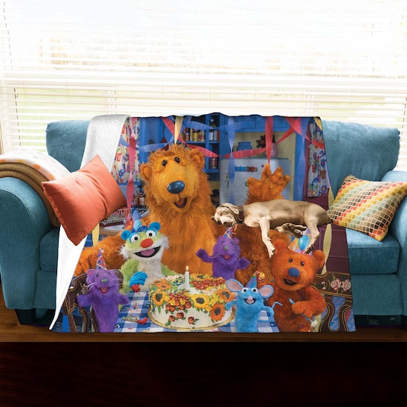 Personalized Christmas Bear in the Big Blue House Blankets Custom Name Tapestry Gift for Boys Girls and Adults Winter Blankets Handmade. Etsy
