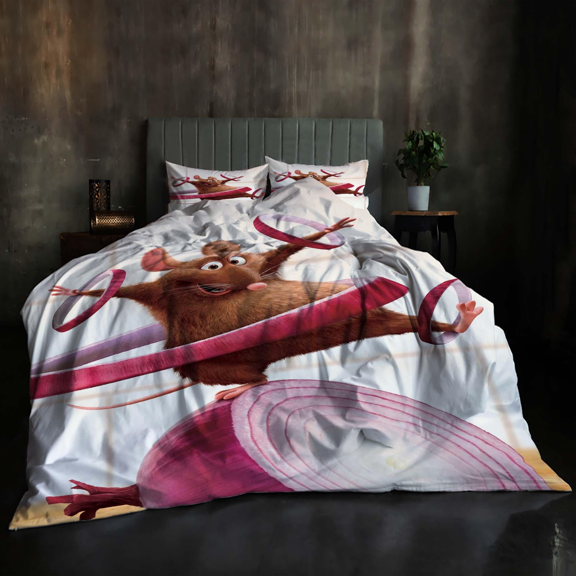Discover Ratatouille Quilt Cover Set 3-Piece Queen Bedding Includes Duvet Cover and Pillowcases Machine Washable