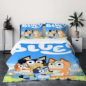 Custom Blu.ey Bingo Three-Piece Quilt cover Set Christmas Gift pillowcase Home Decor Child Gift for Soft Comfortable Bedding Bedroom. image 2