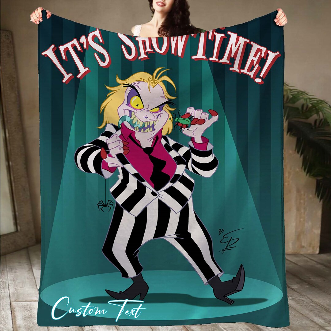 Retro Beetlejuice Blankets Custom Name Tapestry Christmas Gift Etsy