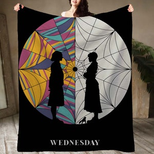 Retro Wednesday Blankets Custom Name Tapestry Christmas Gift for Boys Girls and Adults winter blankets Handmade.
