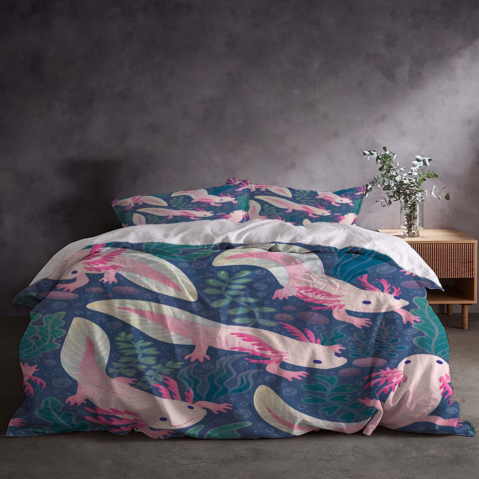 26 Festive Christmas Bedding Sets for a Merry Bedroom Makeover: Cozy Up Your Space with Holiday Cheer! 15 3-Piece Kawaii lAxolotl Christmas Gift Bedding Set, Duvet Cover…