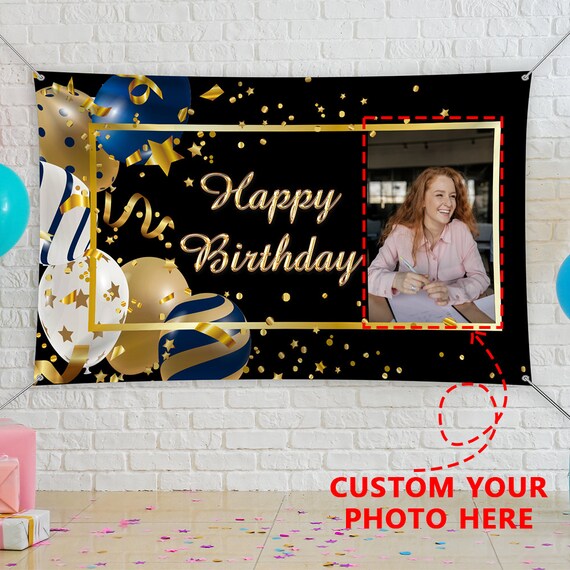 2 striscioni di compleanno personalizzati bambini adulti palloncino