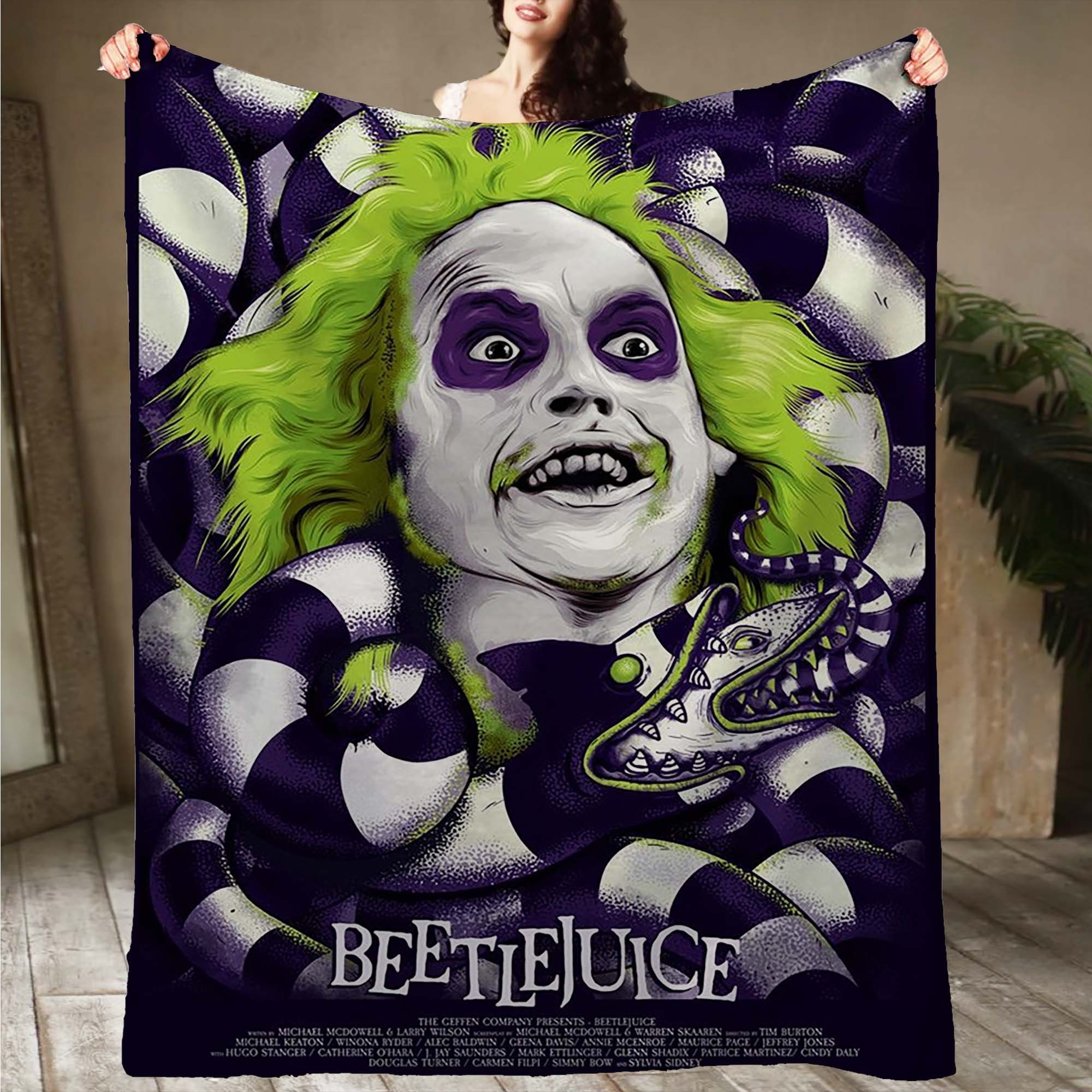 Retro Beetlejuice Blankets Custom Name Tapestry Christmas Gift for Boys