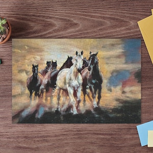 Custom Wooden Puzzle horse Puzzle 300 500 1000 Pieces Jigsaw Puzzle Photo Jigsaw Puzzle Personalized Jigsaw Puzzle