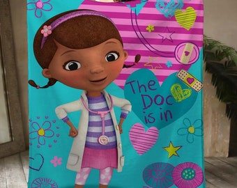 Retro Doc Mcstuffins Blankets Custom Name Tapestry Christmas Gift