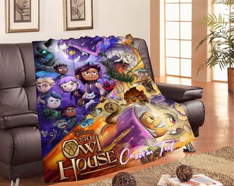 Personalized Christmas The Owl House Blankets Custom Name Tapestry Gift for Boys Girls and Adults winter blankets Handmade.