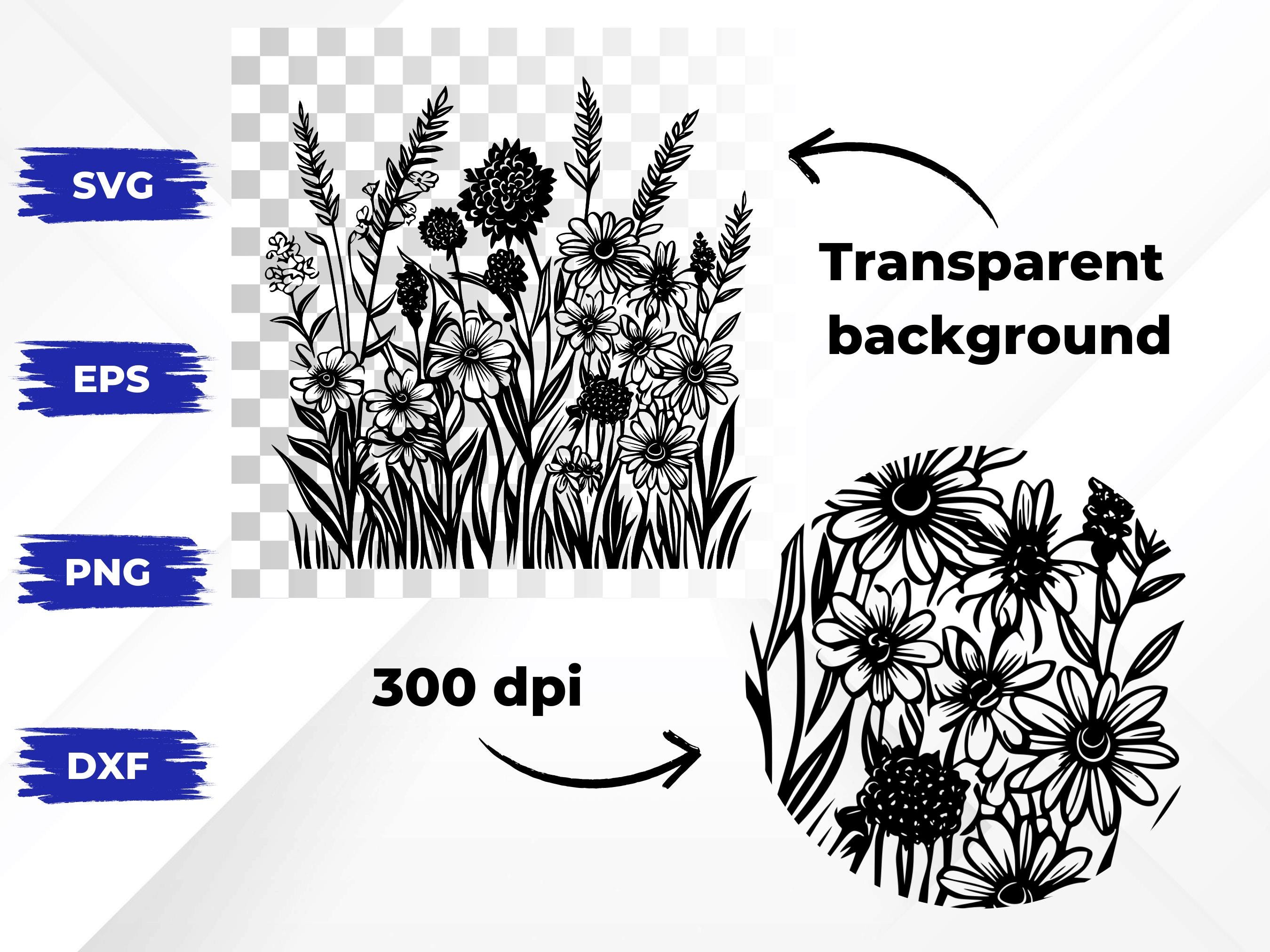 Wildflower Meadow SVG Bundle, Flower Svg, Wildflowers Border Svg ...