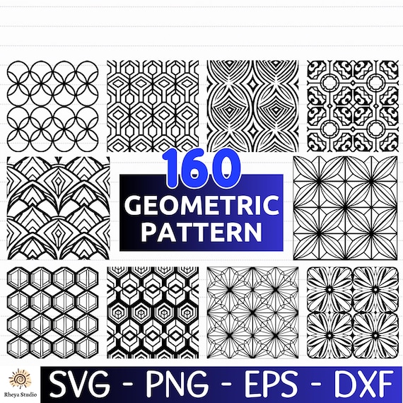 160 Geometric Seamless Pattern SVG Bundle - digital download svg, eps, png, svg files for cricut