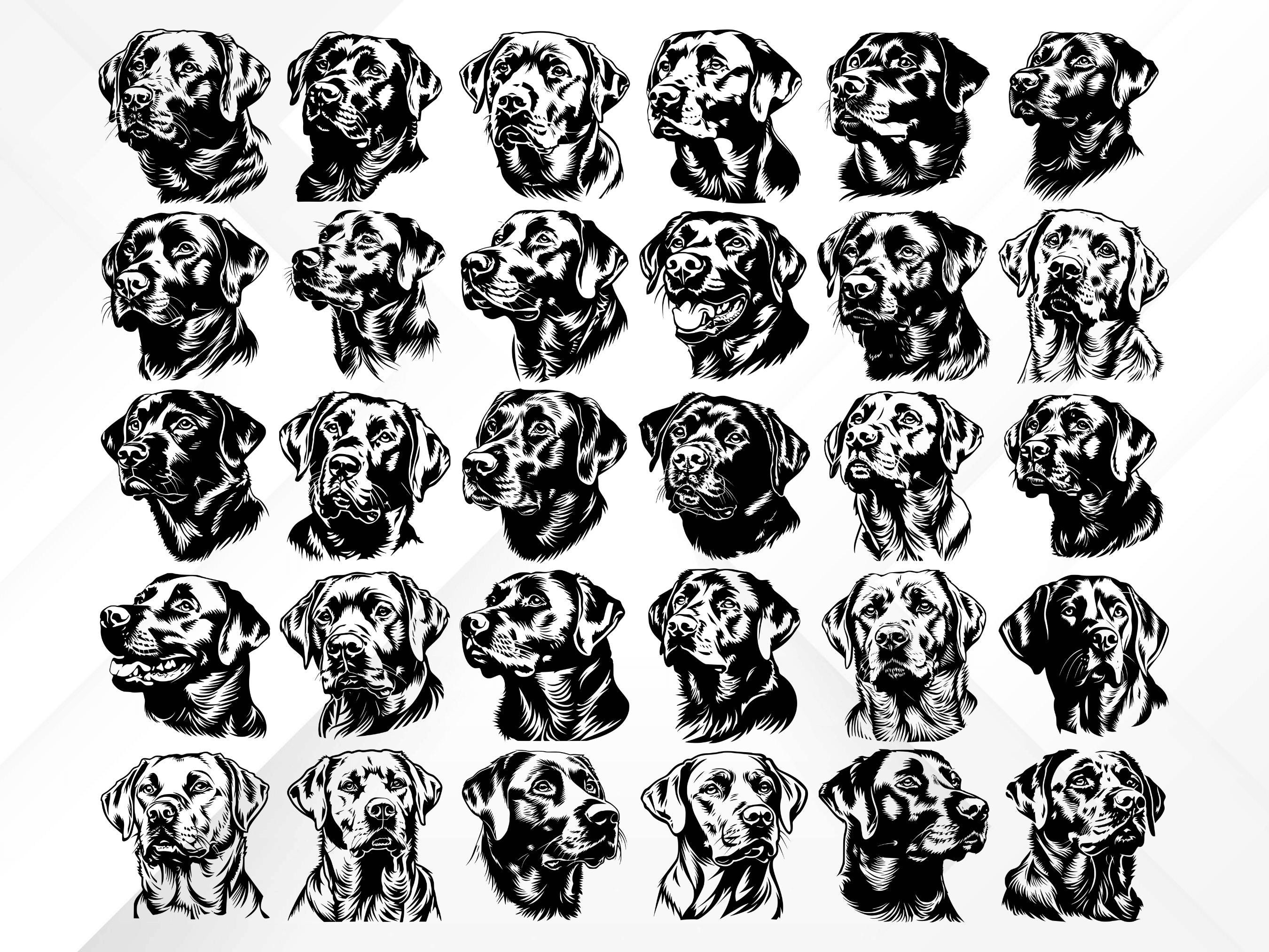 125 Labrador Retriever Heads SVG Bundle | Dog SVG, Labrador Clipart ...