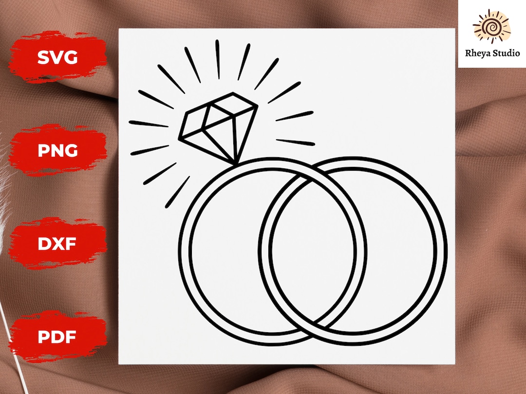 Diamond Ring Svg Wedding Rings Svg Wedding Band Svg - Etsy UK