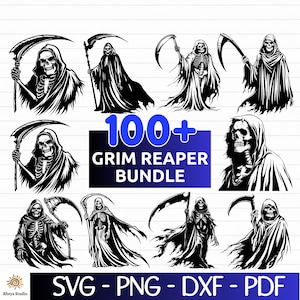 Plus de 100 fichiers SVG La Faucheuse, conception ange de la mort - téléchargement numérique instantané, y compris dxf, png, pdf, fichiers pour Cricut - gravure laser
