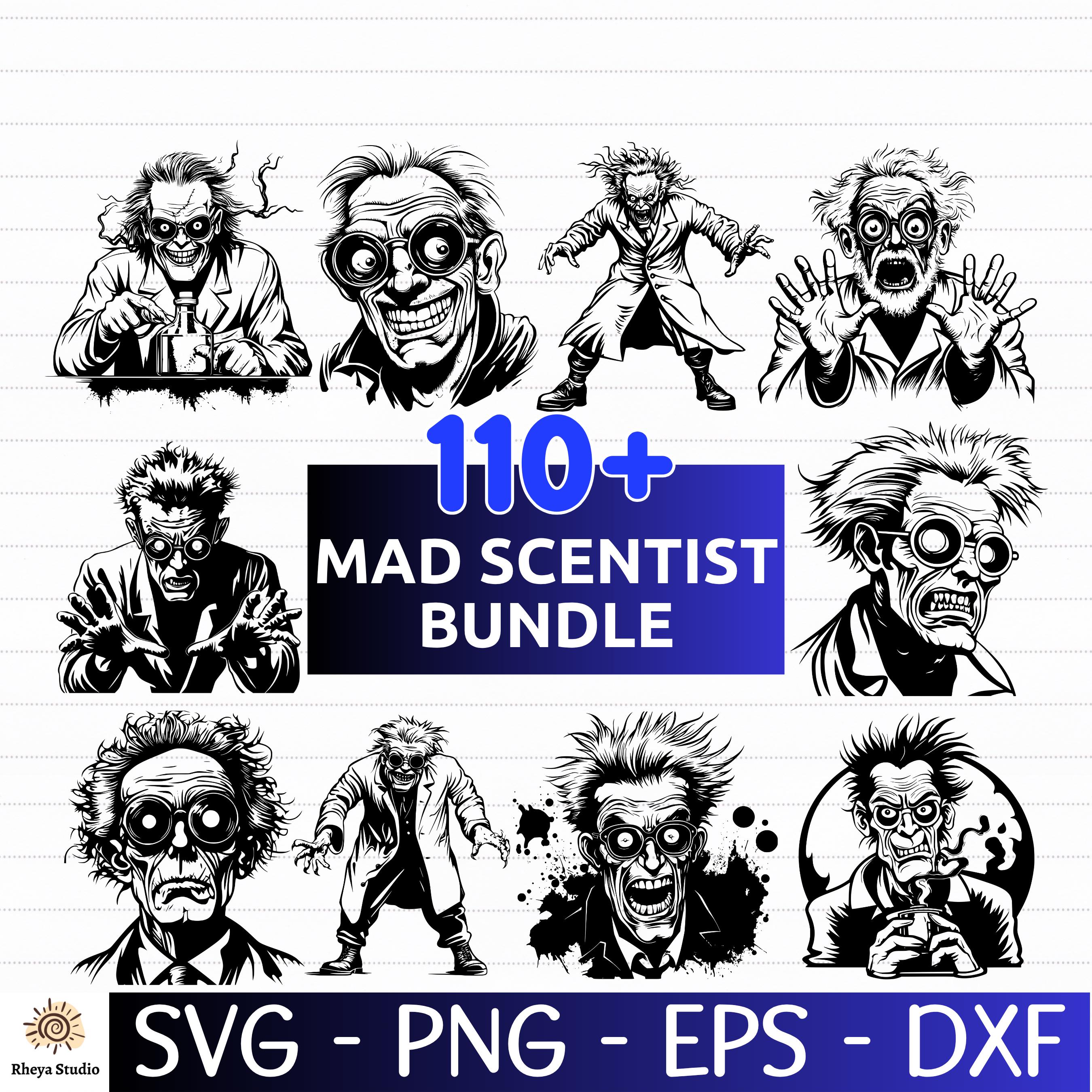 110+ Mad Scientist SVG Bundle, Crazy Scientist Clipart & Science