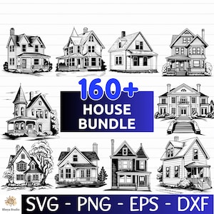 160+ House SVG Bundle, House Vector, House Drawing, House PNG - digital download svg, eps, png, svg files for Cricut