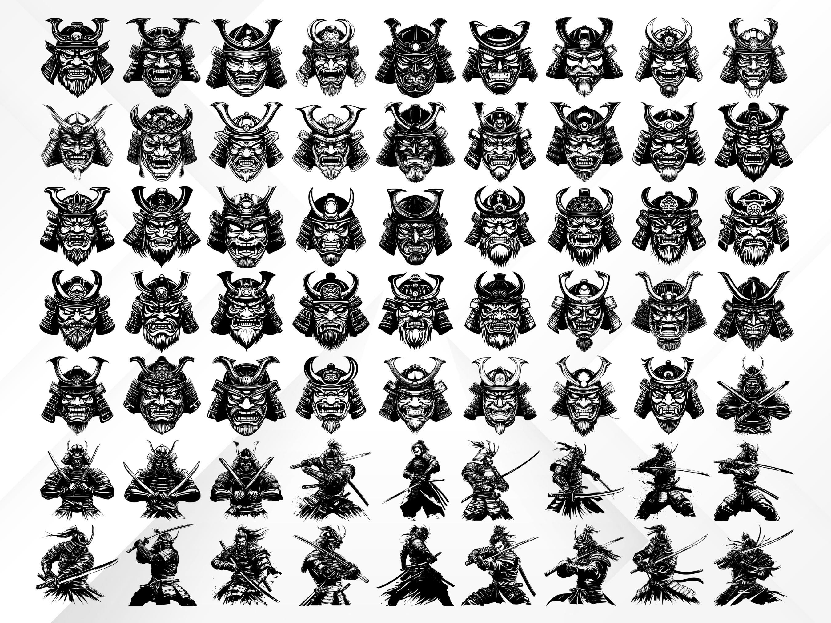 150+ Samurai SVG Bundle | Japanese Warrior Silhouettes, Katana ...