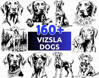 160+ Vizsla Dog SVG Bundle, Dog Breed, Dog Vector, Hunting Dog svg - digital download svg, png, dxf, eps, svg files for Cricut