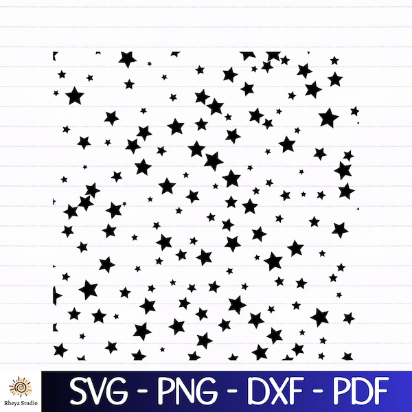 Stars Pattern svg, Stars svg - digital download svg, dxf, png, pdf, Night Sky clipart, Celestial svg