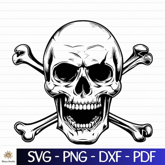 Skull and Crossbones SVG - Instant Digital Download Including Dxf