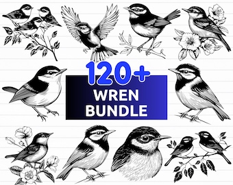 120+ winterkoninkje SVG-bundel, vogel vector, vogel silhouet, vogel svg - digitale download svg, png, dxf, eps, svg-bestanden voor de Cricut