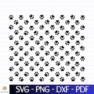 Paw Print svg pattern, Dog Paw Print svg, Dog Print svg - instant digital download svg, dxf, png, pdf, printable pattern, vinyl decal