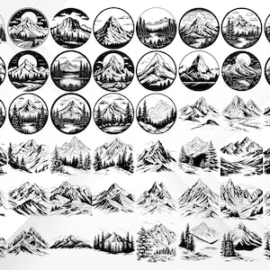124 Mountain SVG Bundle | Nature Landscape Cut Files, Mountain ...