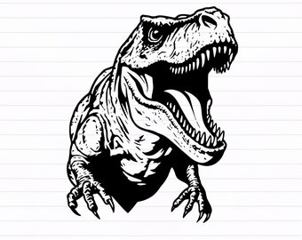 Tyrannosaurus Rex SVG, T-Rex Dinosaur Clipart - instant digital download including dxf, png, pdf, Files for Cricut - Laser Engraving