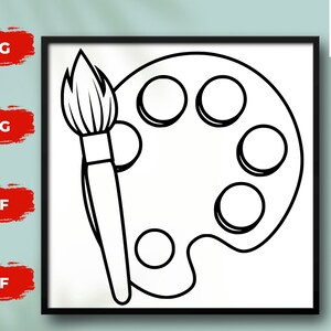 Paint Palette Svg, Art Svg, Paint Brush Svg - Digital Download Svg, Dxf ...