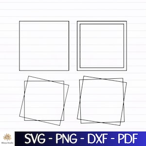 Square frame svg bundle - digital download svg, dxf, png, pdf, svg files for cricut, silhouette and more