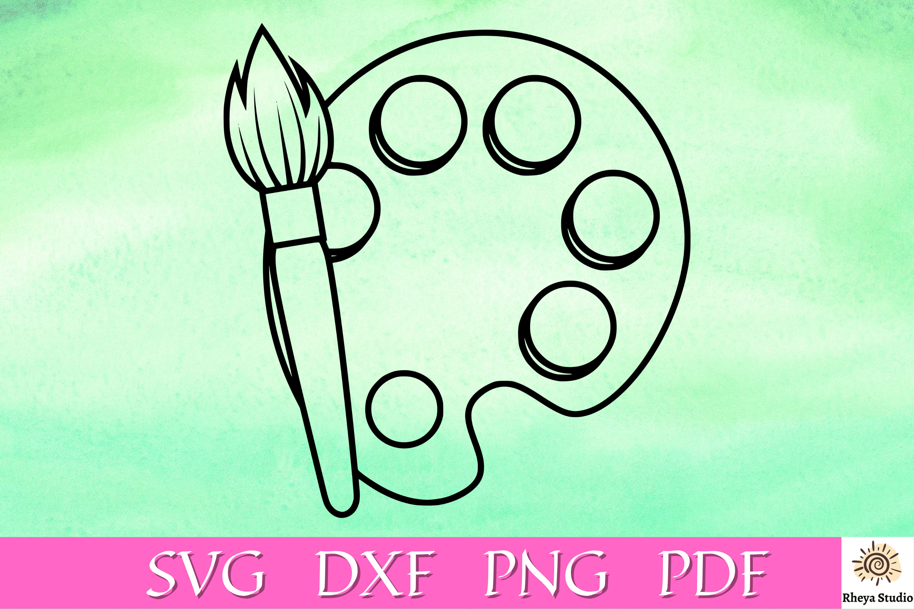 Paint Palette Svg Art Svg Paint Brush Svg Digital Download Etsy