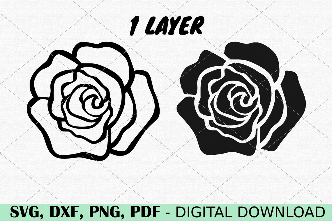 Flower Svg Rose Svg Rose Outline Svg Rose Silhouette Svg - Etsy
