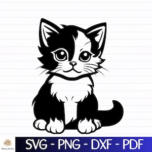 Cute Cat svg, Kitten svg - digital download svg, dxf, png, pdf, svg files for cricut