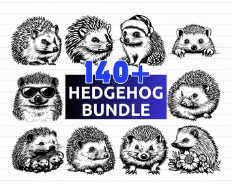 140+ Hedgehog SVG Bundle | Cute Animal Clipart, Forest Creatures, Woodland Animal Silhouettes | svg png dxf eps for Cricut & Laser Cutting