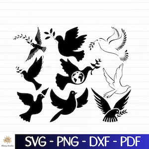 Dove svg, Dove Bundle svg, Peace svg - digital download svg, dxf, png, pdf, svg files for cricut, Dove clipart, Dove silhouette