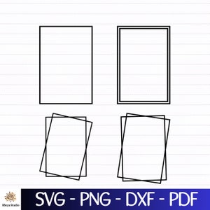 Rectangle frame svg bundle - digital download svg, dxf, png, pdf, svg files for cricut, silhouette and more, square frame svg