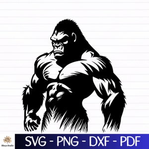 Gorilla SVG, Gorilla Clipart, Gorilla PNG - digital download svg, dxf, png, pdf, svg files for cricut