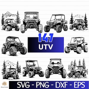 147 UTV Off-Road Vehicle SVG Bundle | Side-by-Side ATV Silhouettes | Dune Buggy & 4x4 Clipart for Cricut and Laser Cutting | svg dxf eps png