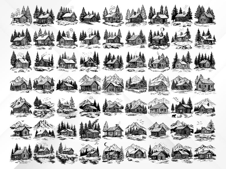 160+ Rustic Wooden Cabin SVG Bundle | Forest & Nature Svg Png Eps Dxf ...
