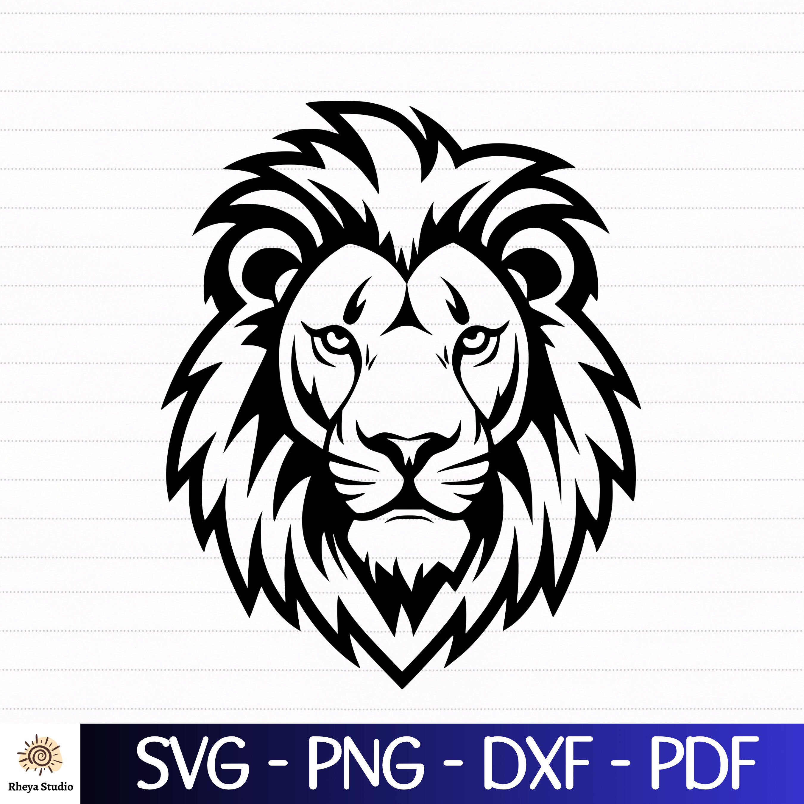 Lion Head Svg, Lion Svg, Lion Vector - Digital Download Svg, Dxf