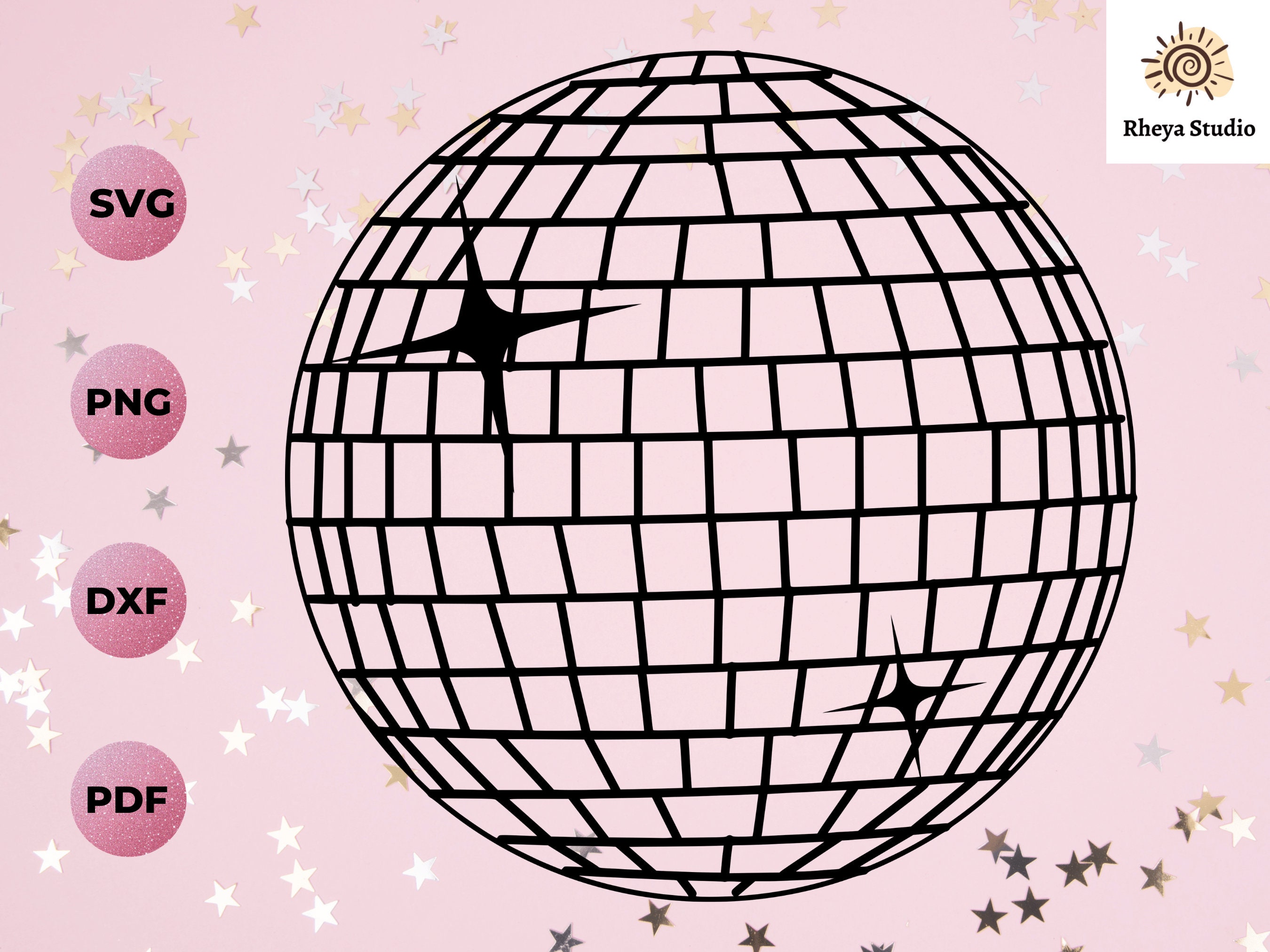 Disco ball clipart image, dance party vibes - free svg file for members -  SVG Heart