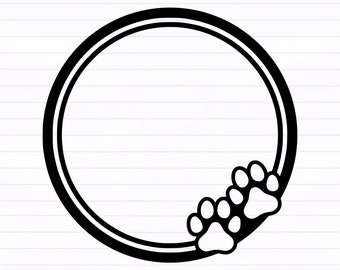 Dog Paw Frame svg, Frame with Paws svg - digital download svg, dxf, png, pdf, Dog Mom svg, Dog Paw svg
