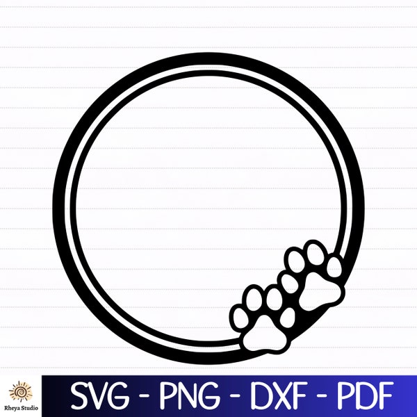 Dog Paw Frame svg, Frame with Paws svg - digital download svg, dxf, png, pdf, Dog Mom svg, Dog Paw svg