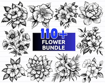 110+ Wildblumen SVG-Bundle, Blume SVG, Blume PNG, Blumen Clipart, Blumen Vektor - digitaler Download svg, dxf,png, pdf,svg Dateien für Cricut