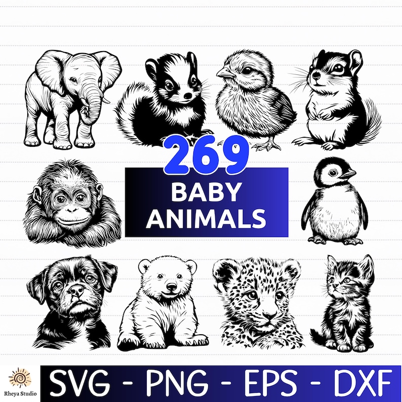 269 Baby Animals SVG Bundle | Cute Animal Svg Png Eps Dxf | Cricut and ...