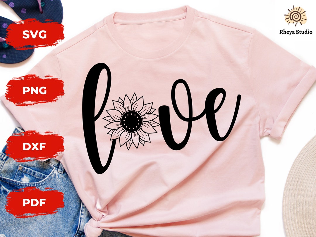 Love Flower Svg Floral Love Svg Love Text Svg Digital Etsy