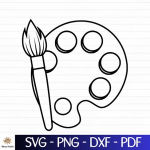 Paint Palette svg, Art svg, Paint Brush svg - digital download svg, dxf, png, pdf, Paint svg
