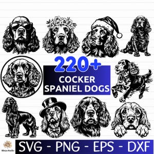 220+ Cocker Spaniel Dog SVG Bundle, Dog Breed, Dog Vector - digital download svg, png, dxf, eps, svg files for Cricut