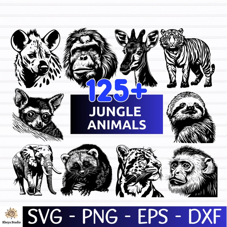 125+ Jungle Animals SVG Bundle | Wild Animal & Tropical Design ...