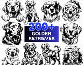 200+ Golden Retriever Dog SVG Bundle - Dog Silhouettes, Cut Files for Cricut, Silhouette, png, eps, dxf Formats, Pet Lover Digital Download