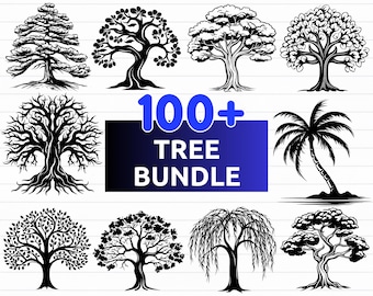 100+ boom SVG-bundel, boom vector, boomsilhouet - digitale download svg, png, dxf, eps, svg-bestanden voor de Cricut