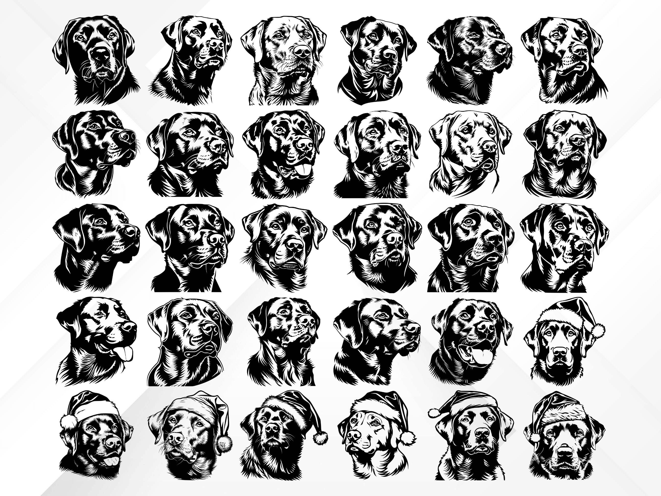 125 Labrador Retriever Heads SVG Bundle | Dog SVG, Labrador Clipart ...